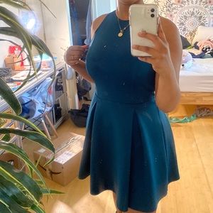 abercrombie teal skater dress